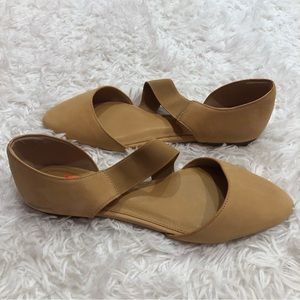 Corso Como Leather Open Side Elastic Cross Band Sandals Flats Size 9.5